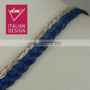 New Products bule with gold lurex braided ribbon