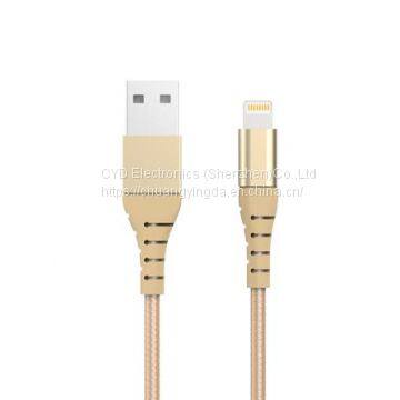 Nylon braided MFI USB cable with metal case for iPhone/iPad/iPod