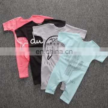 Multi Colors Printed Newborn Baby Rompers Short Sleeve Baby Infant Bodysuit