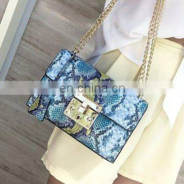 2020 Ladies PU Leather Shoulder Flap Bag Fashion Snake Skin Print Elegant Purse photo-6