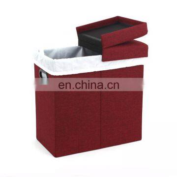 Customized house wear Laundry basket  foldable hamper with Handles and Removable Liners for bathroom