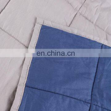 Hot Sale Customized Color 300TC 15/20/25lbs Cotton Sensory Two-tone Weighted Blanket For Adults photo-5