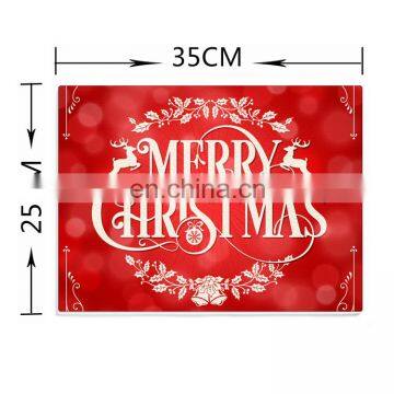 Merry Christmas Design Tempered Glass Kitchen Chopping Cutting Boards