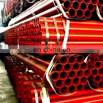 Outside galvanized lined red plastic coated composite steel tube pipe for supply water and fire