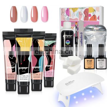 2021 hot new product 4 pieces nail extension poly gel set nail uv gel kit with nail tools