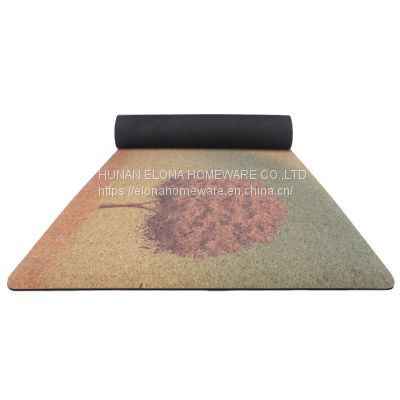 Non-slip  Non-toxic Lightweight Cork Printed Yoga Mats  Yoga Equipment