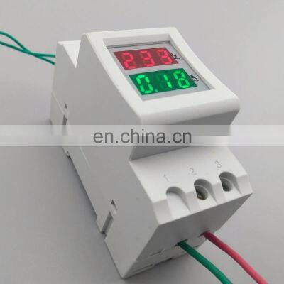 2P 36mm Din Rail Dual LED Display Voltage and Current Meter Voltmeter Ammeter Range AC 80-300V 200-450V 0-100A photo-4