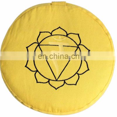 Latest Cotton Batting Or Buckwheat Filled Embroidered Round Meditation Zafu Cushion Buy At Best Price