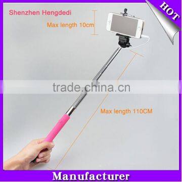 New wireless monopod,factory potable hot selling monopod cable take pole selfie stick for phone,digital camera