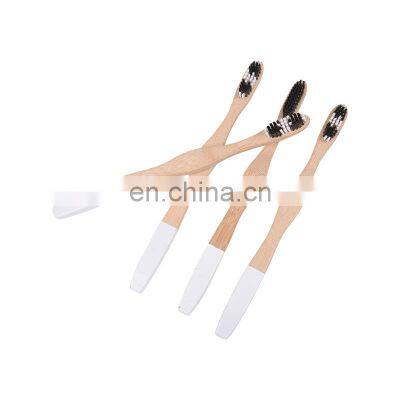 2020 Custom Logo 100% Organic Curved Nylon Bristle Bamboo Toothbrush photo-2