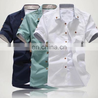 Polyester Cotton Anti-pilling Solid Color Satin Work Shirt for Men