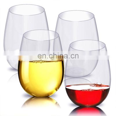 Portable Large Unbreakable Clear Creative Christmas Personalized Custom Tritan Plastic Red Wine Glass