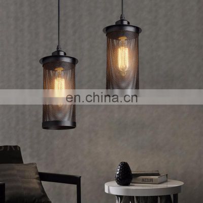 Retro Chandelier Light Kitchen Loft Rustic Iron Pendant Light Cage Shades Industrial Vintage Lamp