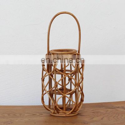 Vietnam supplier Candle Holder Rattan Natural Lantern 100% Eco-friendly Candlestick Holder in Bulk Handicraft European Style