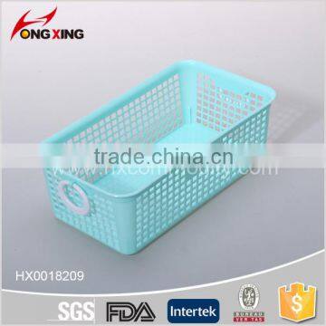 Retangular plastic kitchenware vegetable basket with handles