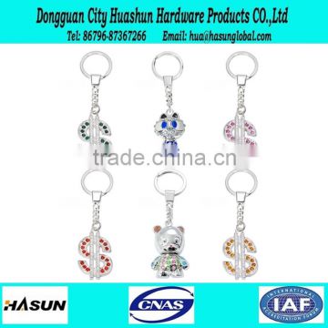 Good quality English letter shape rhinestone keychain