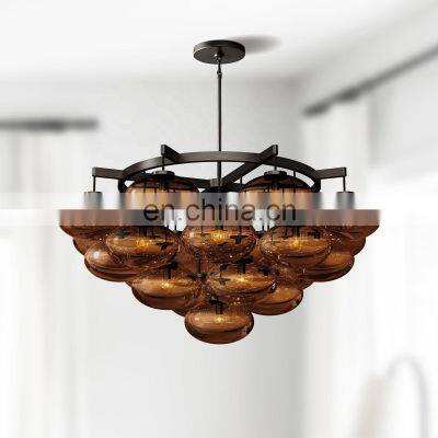 Industrial Style Oval glass ball lampshade Chandelier Ceiling Light Fixture For Living Dining Room Bedroom Kitchen Island Foyer