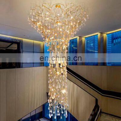 Custom Designed Large Chandelier Lighting Indoor Living Room High Ceiling Staircase Pendant Lamp