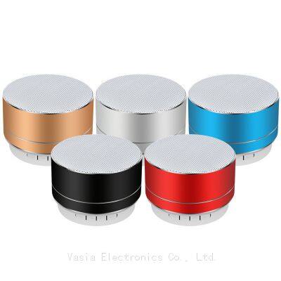 Hot selling colorful small round mini portable wireless speaker metal fm radio bluetoothes speaker