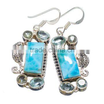 LARIMAR 925 STERLING SILVER EARRINGS ,925 STERLING SILVER JEWELRY WHOLE SALE,JEWELRY EXPORTER