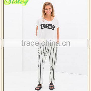 Women Harem Pants Casual Pajamas Ladies Trousers With Stripe