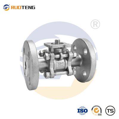 [RUOTENG]  For Actuator Type 3PC Stainless Steel Flanged Ball Valve With Platform Ball Valve Female Thread For Water Ball Valve