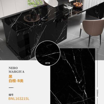 Black marquina fullbody sintered stone 3200*1600*20 slab for countertop wall