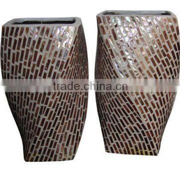 Best selling High quality ecofriendly Speacial Line mother of pearl inlay vase from Vietnam