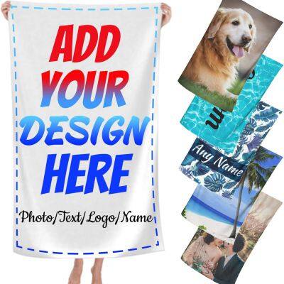 Custom Beach Towels Personalized Beach Towel With Name Photo Text Logo Customized Oversized Soft Bath Towel Beach Blanket