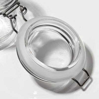 Glass Jar for Powdery Substances, 190ml, 200ml, 250ml, With a Buckle Lock, Transparent Glass Material photo-5