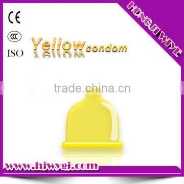 Colorful condoms OEM male condom yellow naked condom