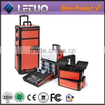 Aluminum Trolley Make Up Case,Aluminum Rolling Hairdressing Case,Aluminum Trolley Cosmetic Case