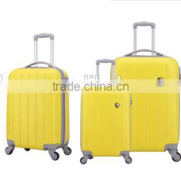 ABS luggage trolley bag set fashion yellow carry on travel luggage set
