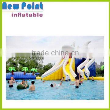 white shark theme water park water slides