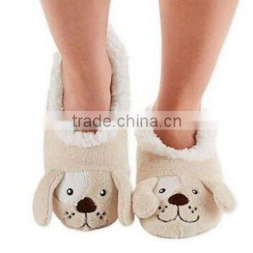 Animal Heads Super Cozy Soft Coral Fleece Lined Footcoverings/Soft Stuffed Footcoverings with Skid Resistant Sole