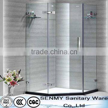 New bathroom designs 2015 frameless shower cabin safety tempered glass hinge open 8mm shower cabin