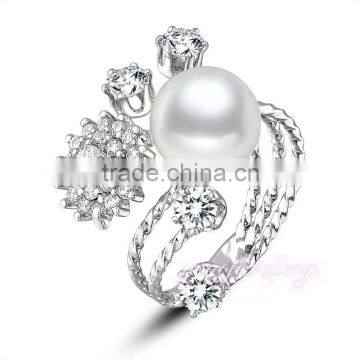 China wholesale adjustable gold plated pearl wire ring jewelry