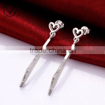 Fashion hollow knife triangle zircon silver fance earring designer jewelry