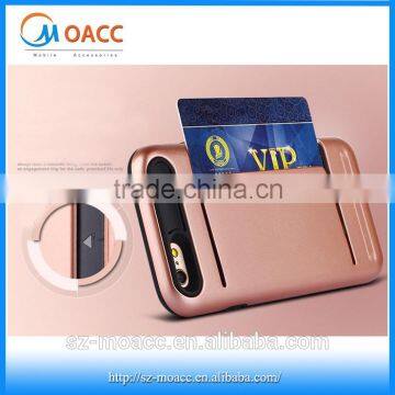 2016 TPU PC Hybrid Credit Card Holder Phone Case for iphone 6