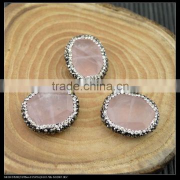 Wholesale LFD-0032B Natural Druzy Agate Pave Rhinestone Crystal Connector Beads For Making Bracelet Jewelry Finding