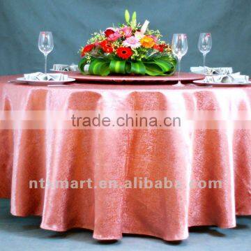100%polyester popular&fancy round embroidery tablecloth for wedding/banquet