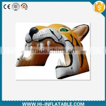 Newest brand Inflatable tiger head tunnel for football,baseball/inflatable mascot tunnel/inflatable sport tunnel