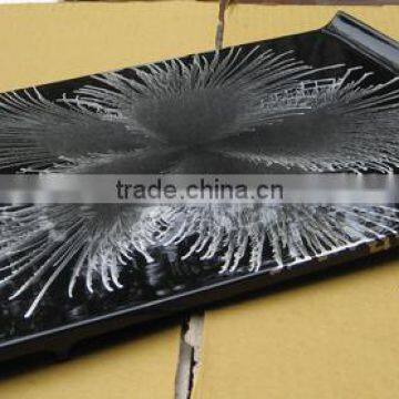 Black and white lacquered tray TK Vietnam
