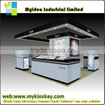 MDF wooden cosmetic retail store merchandising display fixture