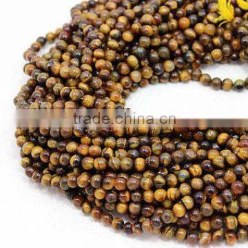 Awesome Tiger Eye 100% Natural Roundlle Beads