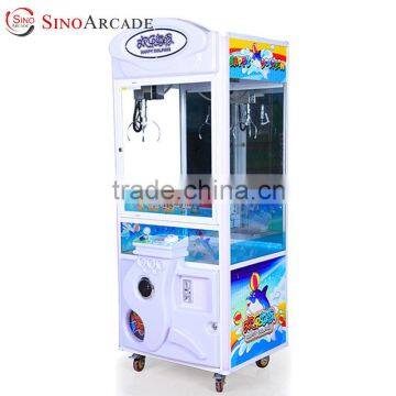 2016 Sinoarcade Hot Happy Dolphin Doll Snack Cigarette Crane Claw Machine Coin-op Funfair Gift Game Machine for Kids and Adult