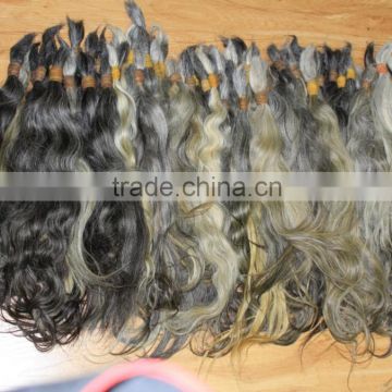 raw grey hair bulk real virgin hair unprocessed grey hair extension