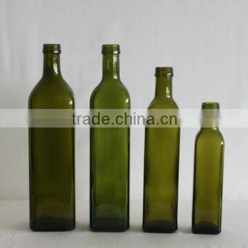 250ML DARK GREEN SQUARE OLIVE OIL GLASS BOTTLE