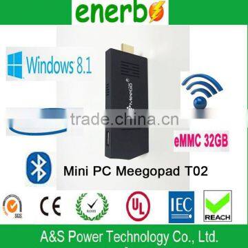 Intel mini pc emmc 32G/64G Wireless and bluetooth support Intel HD GraphicMeegopad T02 tablet pc