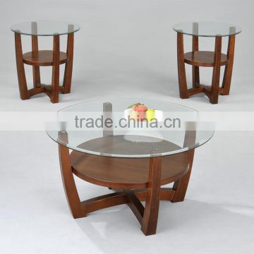 Glass Brown coffee table set